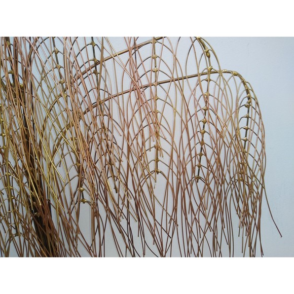 Copper and Brass Willow Tree  Metal Wall Hanging Art Decor Sculpture - Picture 8 of 10